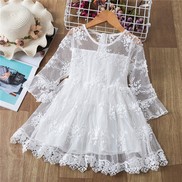 Girls Elegant Spring & Summer Embroidery Lace Dresses. Ages 3T-8Yrs